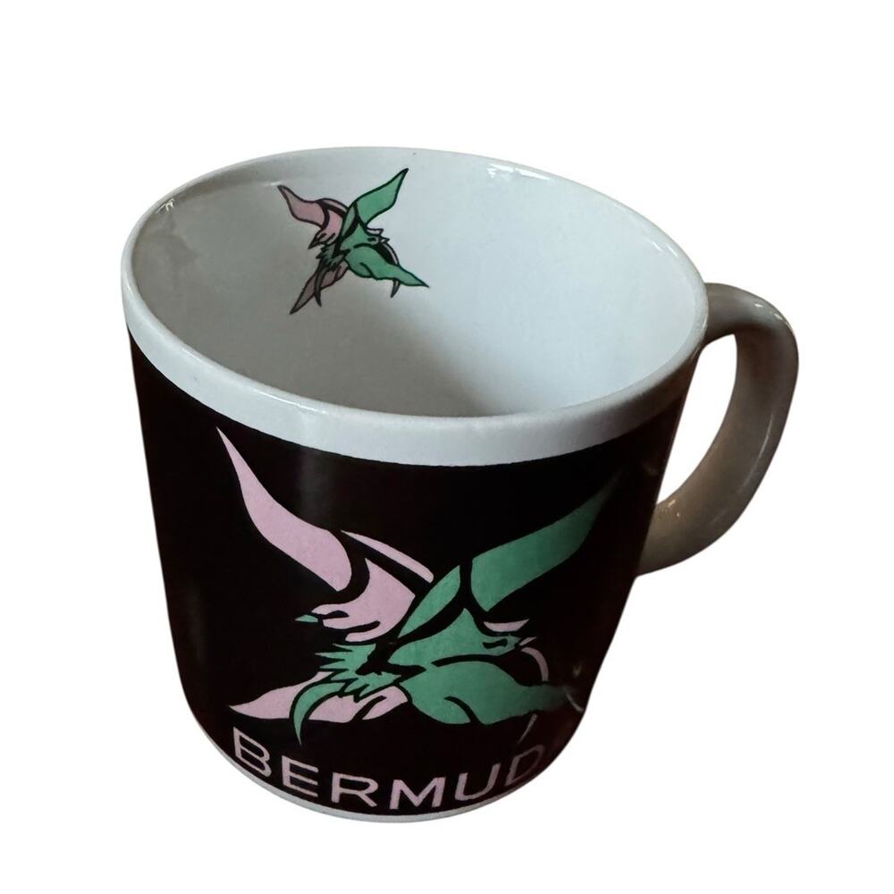 Vintage Bermuda Souvenir Mug Coffee Cup Birds Tourist Caribbean Travel Kitchen